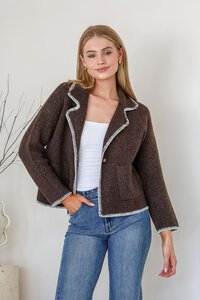 Miss Marlow Blanket Stitch Knit Jacket