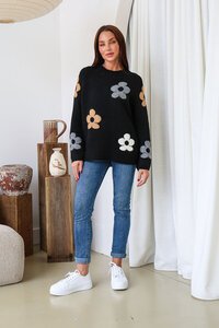 Miracle High Neck Multi Daisy Knit