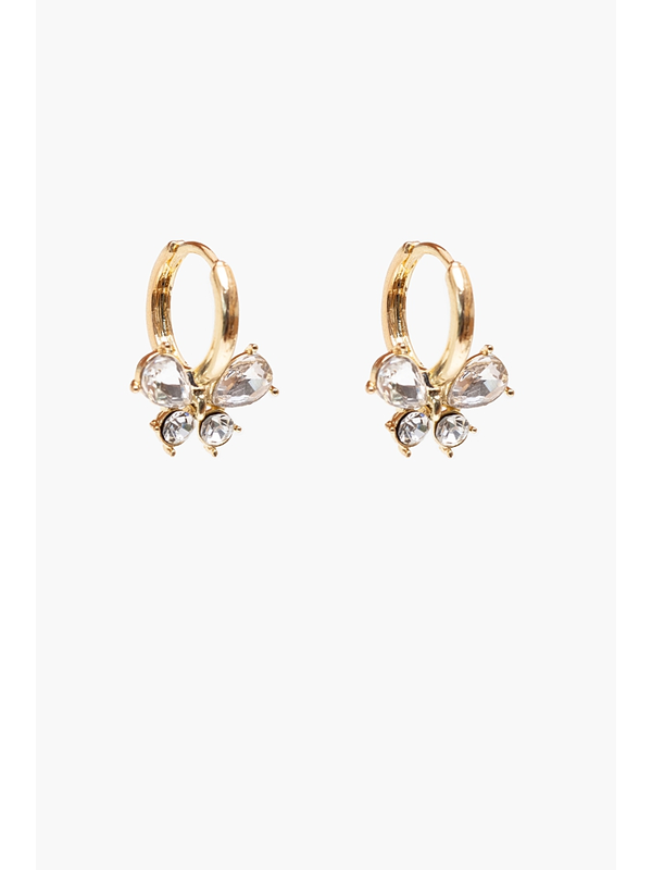 Antler Crystal Bow Huggie Earring
