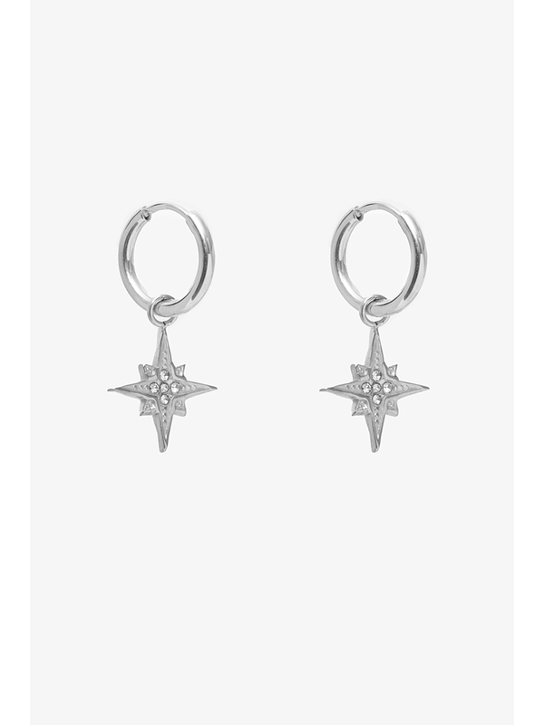 Antler Stella Star Huggie Silver Earring