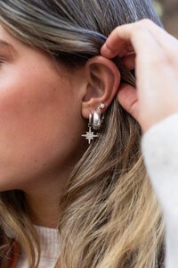Antler Stella Star Huggie Silver Earring