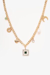 Antler Heart + Pearl Charm Necklace