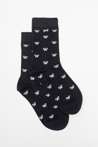 Antler Black + Silver Bow Sock-gift-guide-Hello Cyril.