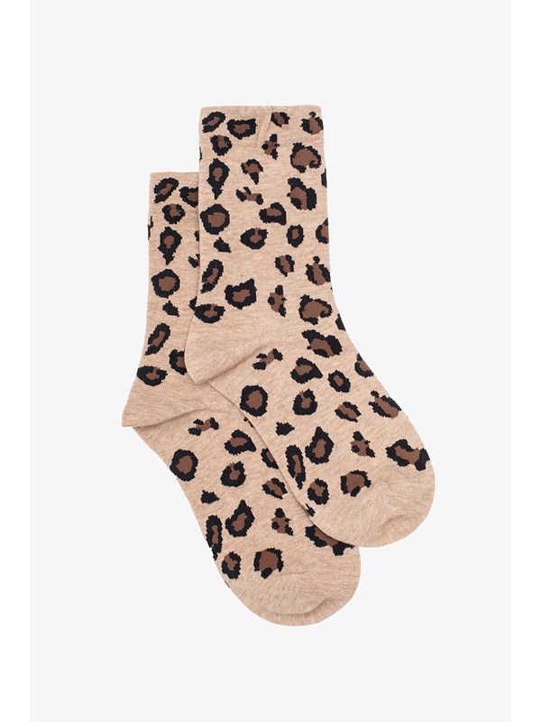 Antler Leopard Print Sock