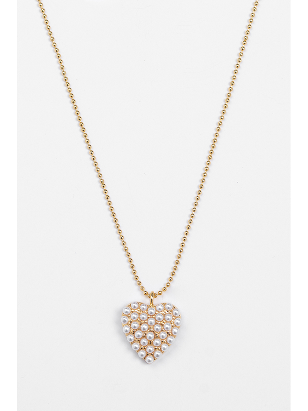 Stella + Gemma Heart Pearls Necklace