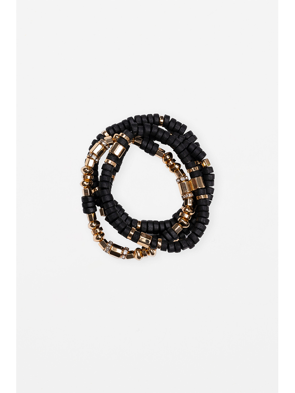 Stella + Gemma Set of 4 Black Bracelets