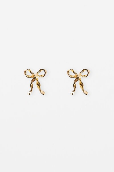 Stella + Gemma Gold Ribbon Bow Earring-gift-guide-Hello Cyril.