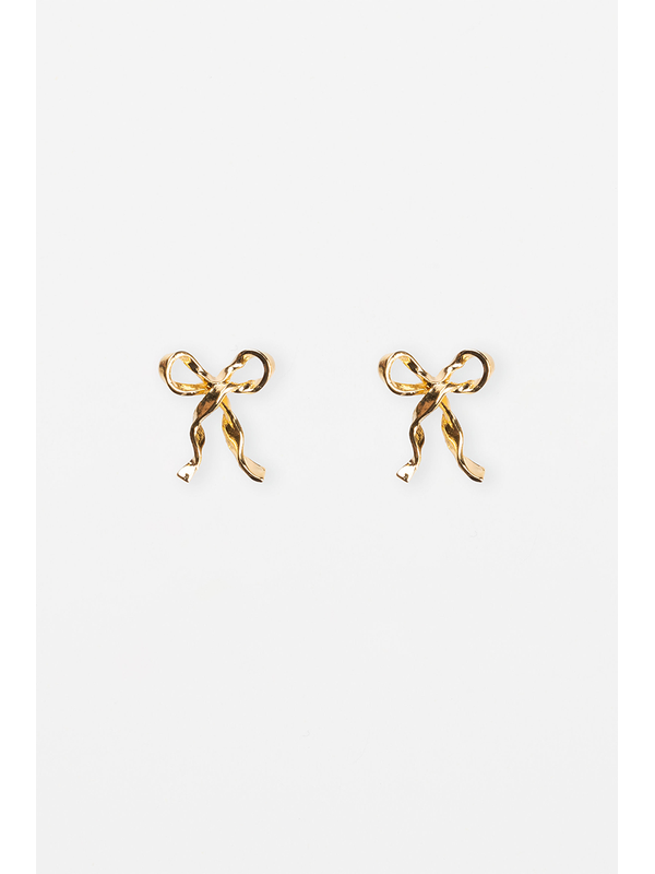 Stella + Gemma Gold Ribbon Bow Earring