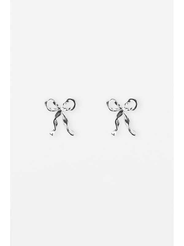 Stella + Gemma Silver Ribbon Bow Earring