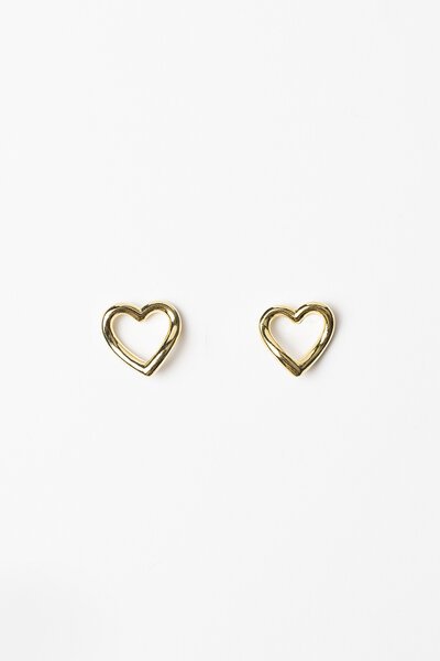Stella + Gemma Outline Heart Stud Earring-accessories-Hello Cyril.