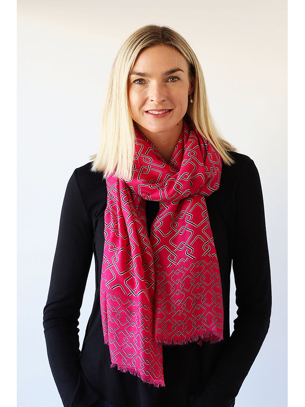 Archer House Hot Pink Chain Scarf