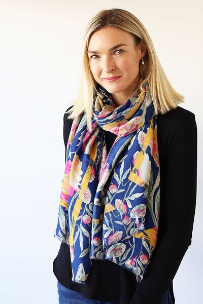 Archer House Large Flower Print Scarf-gift-guide-Hello Cyril.