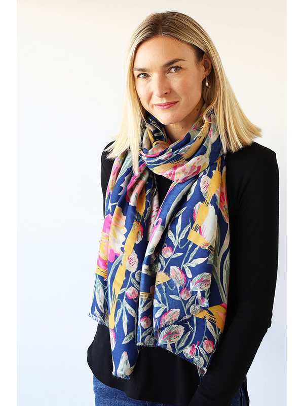 Archer House Large Flower Print Scarf