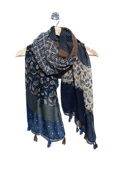 Archer House Paisley + Spot Panel Scarf-gift-guide-Hello Cyril.