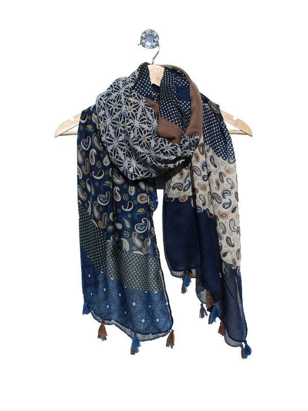 Archer House Paisley + Spot Panel Scarf