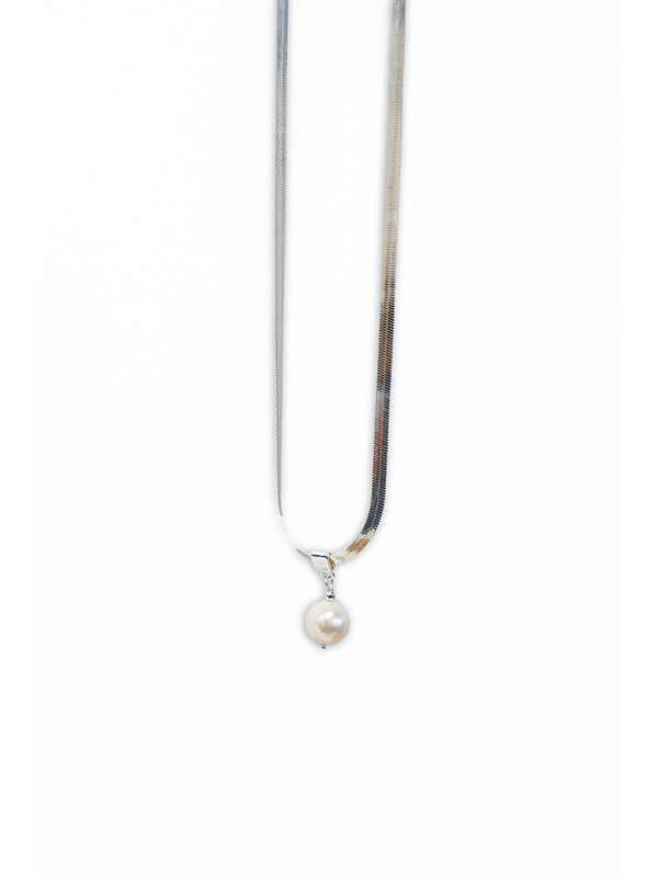 She Jewellery Silver Necklace With Pearl Drop