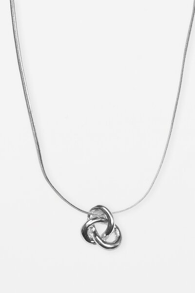 Stella + Gemma Silver Knot Necklace-accessories-Hello Cyril.