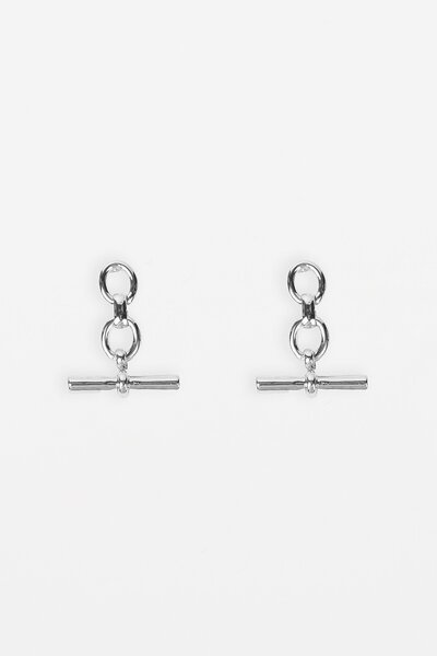 Stella + Gemma Silver Chunky Fob Earring-gift-guide-Hello Cyril.