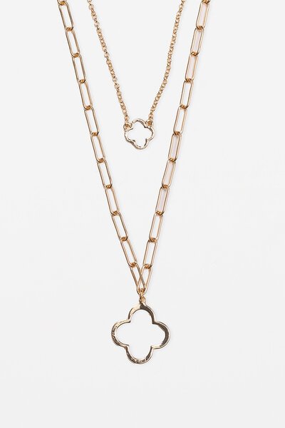 Stella + Gemma Gold Chain Cut Out Flower Necklace-gift-guide-Hello Cyril.
