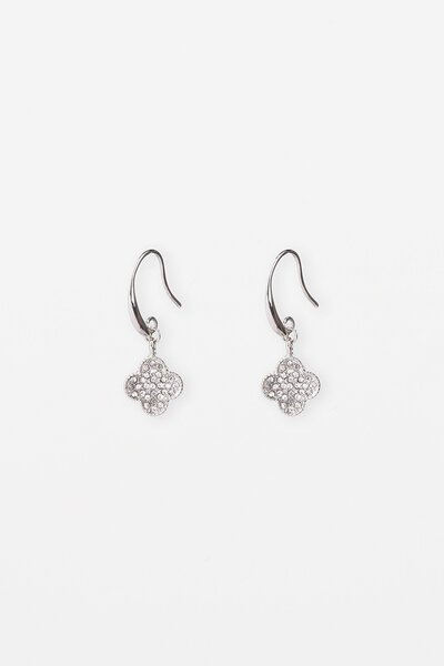 Stella + Gemma Silver Crystal Flower Drop Earring-gift-guide-Hello Cyril.