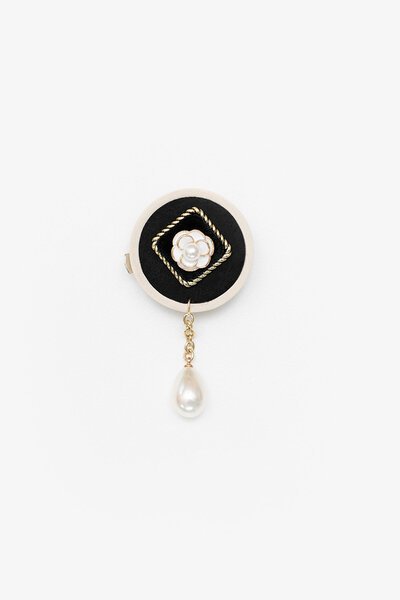Antler Rosette Pearl Drop Brooch-hc-new-Hello Cyril.