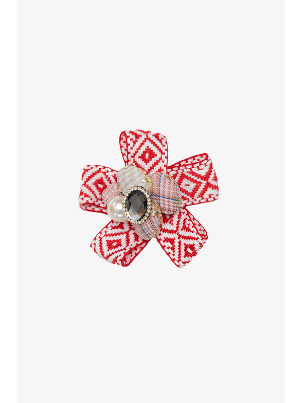 Antler Scarlett Rosette Brooch