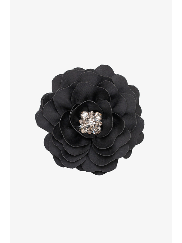 Antler Black Flower Brooch Clip
