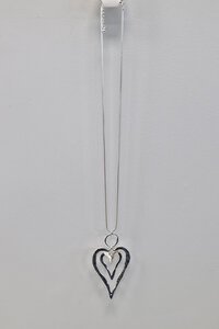 SHE Jewellery Double Heart Drop Necklace