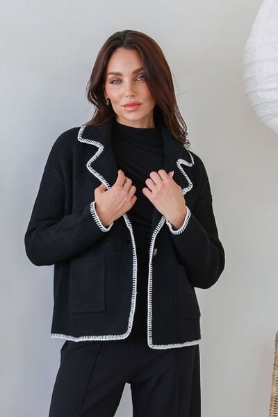 Miss Marlow Blanket Stitch Knit Jacket-hc-new-Hello Cyril.
