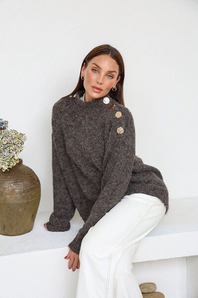 White Poetry Button Detail Roxx Knit-hc-new-Hello Cyril.