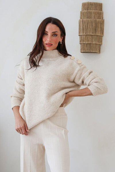 White Poetry Button Detail Roxx Knit-hc-new-Hello Cyril.