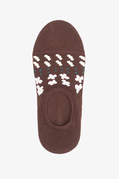 Antler No Show Chocolate Floral Sock-hc-new-Hello Cyril.
