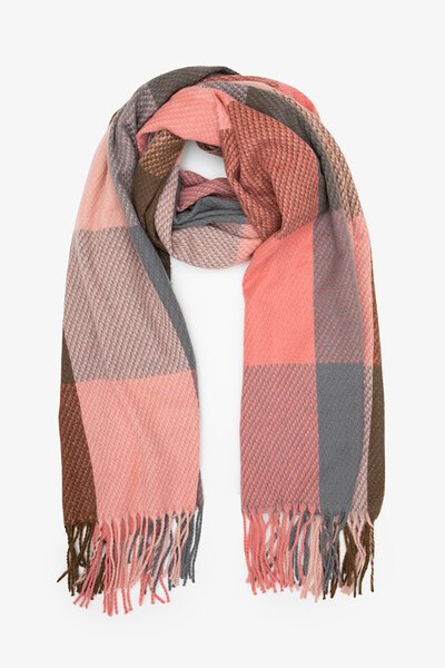 Antler Coral Crush Check Scarf-hc-new-Hello Cyril.