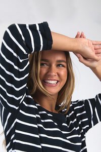 Elm Stripe Annie 3-4 Sleeve Tee