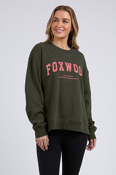 Foxwood Dark Khaki with Coral Interval Crew-hc-new-Hello Cyril.