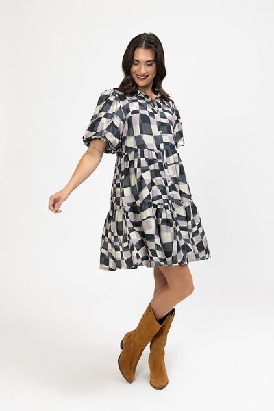 Seeking Lola Geometric Print Wanted Dress-shop-by-label-Hello Cyril.