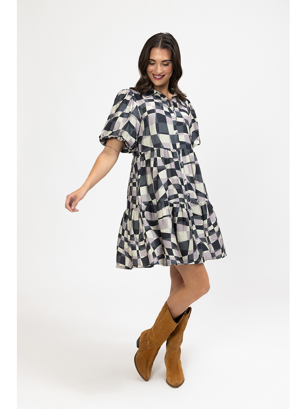 Seeking Lola Geometric Print Wanted Dress