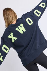 Foxwood Navy with Neon Yellow Interval Crew