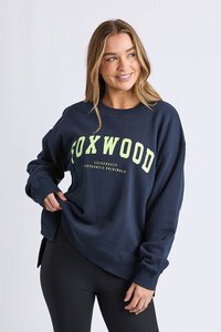 Foxwood Navy with Neon Yellow Interval Crew