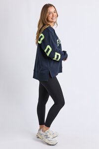 Foxwood Navy with Neon Yellow Interval Crew