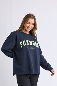 Foxwood Navy with Neon Yellow Interval Crew