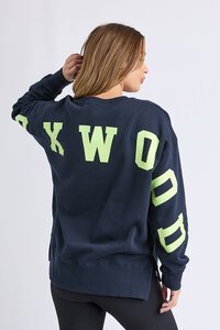 Foxwood Navy with Neon Yellow Interval Crew