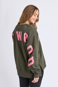 Foxwood Dark Khaki with Coral Interval Crew
