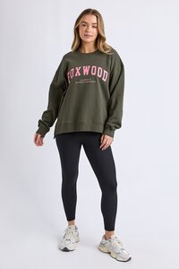 Foxwood Dark Khaki with Coral Interval Crew