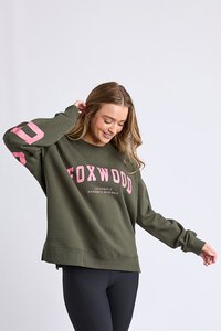 Foxwood Dark Khaki with Coral Interval Crew