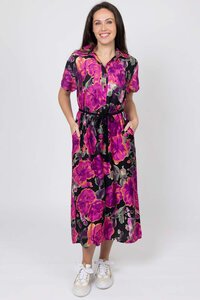 Charlo Jett Floral Shirt Dress