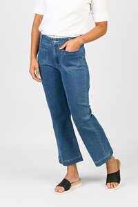 Vassalli Wide Ankle Grazer Jean - Blue Hue