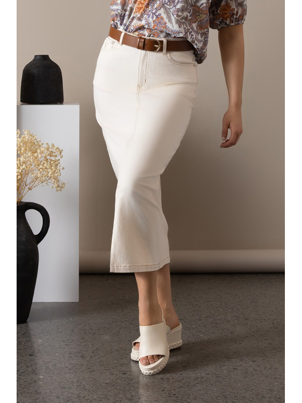 Vassalli Plain Front Split Skirt