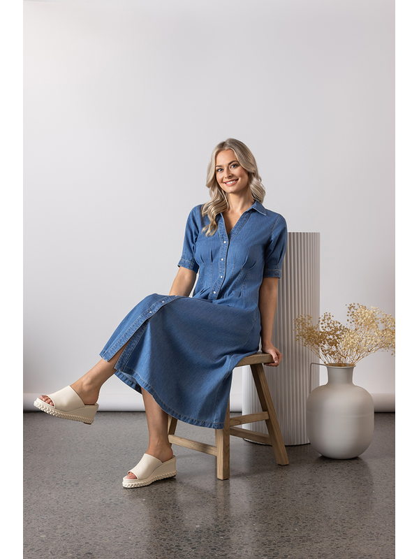 Vassalli Button Up Front Dress