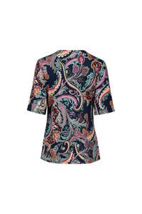 Vassalli 3-4 Sleeve Round Neck Top - Persia